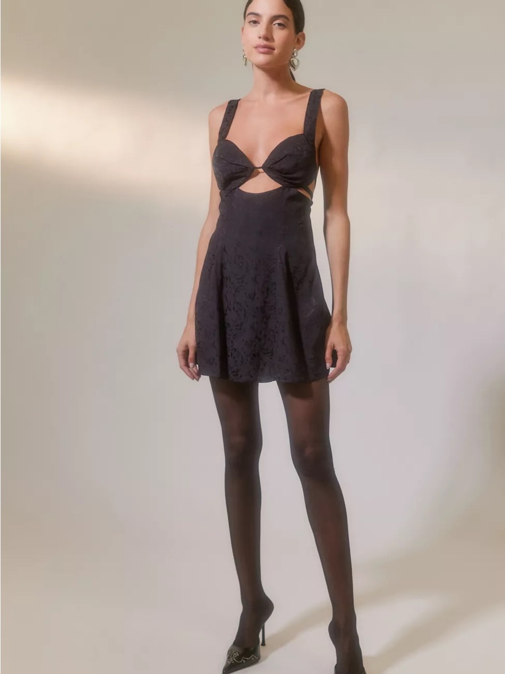 For Love & Lemons Alice Jacquard Cutout Mini Dress